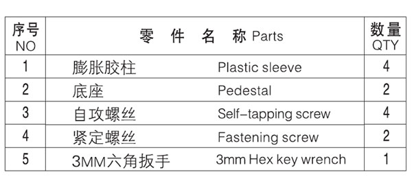HF-91003-24雙毛巾?xiàng)U零件名稱(chēng)